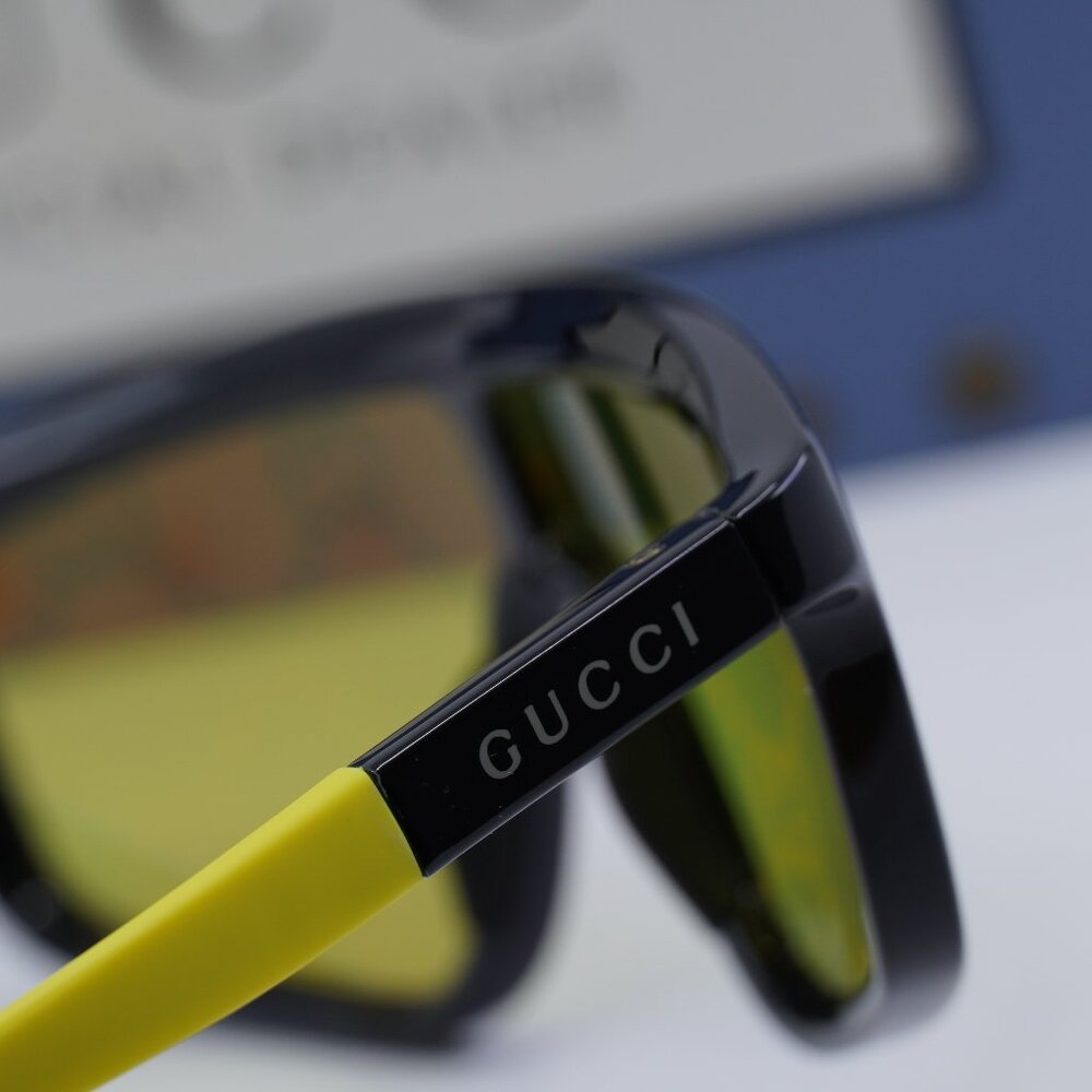 Final Price! Gucci GG1736S 004 Black Yellow Sunglasses - Picture 8 of 11
